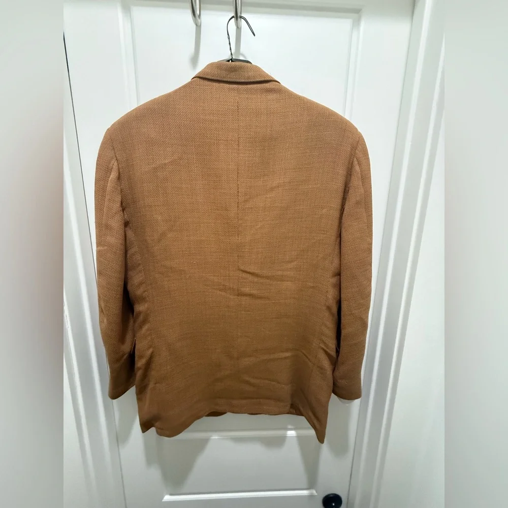 Pal Zileri. Rare Custom Lightweight Wool Blazer. Orange/Brown. Size 46.